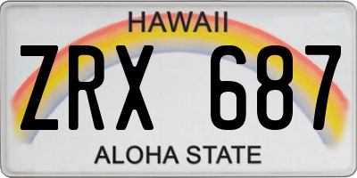 HI license plate ZRX687