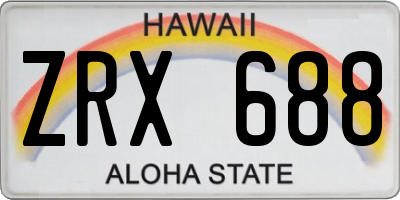 HI license plate ZRX688