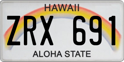 HI license plate ZRX691
