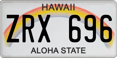 HI license plate ZRX696