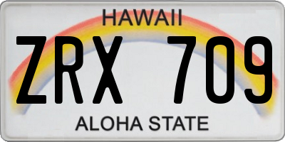 HI license plate ZRX709