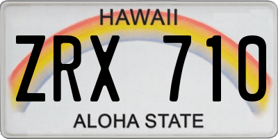 HI license plate ZRX710