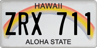 HI license plate ZRX711