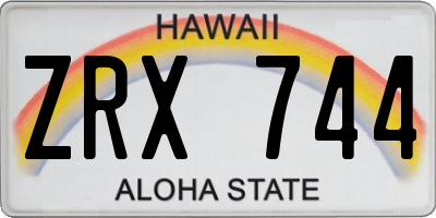 HI license plate ZRX744