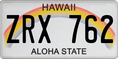 HI license plate ZRX762