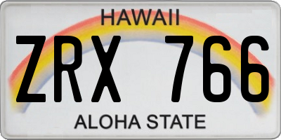 HI license plate ZRX766