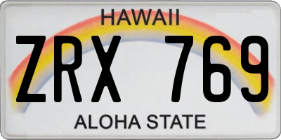 HI license plate ZRX769