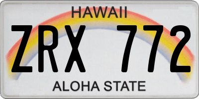 HI license plate ZRX772