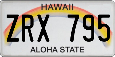 HI license plate ZRX795