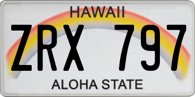 HI license plate ZRX797