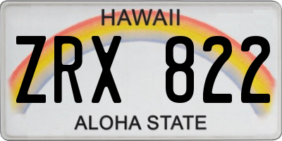HI license plate ZRX822