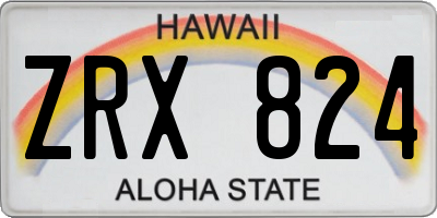 HI license plate ZRX824