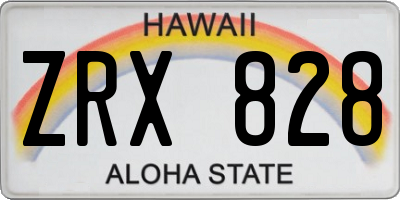 HI license plate ZRX828
