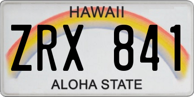 HI license plate ZRX841