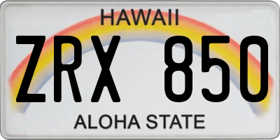 HI license plate ZRX850