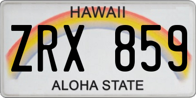 HI license plate ZRX859
