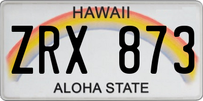 HI license plate ZRX873