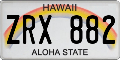HI license plate ZRX882