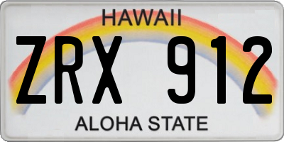 HI license plate ZRX912