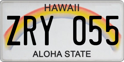 HI license plate ZRY055
