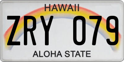 HI license plate ZRY079