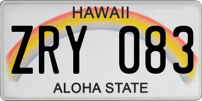 HI license plate ZRY083