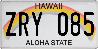 HI license plate ZRY085