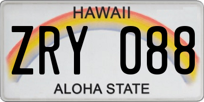 HI license plate ZRY088
