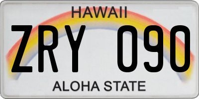 HI license plate ZRY090