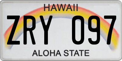 HI license plate ZRY097