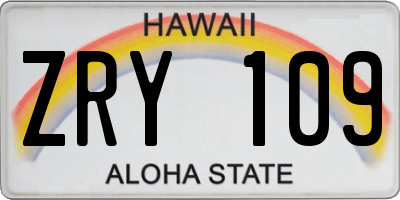 HI license plate ZRY109