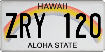 HI license plate ZRY120