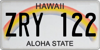 HI license plate ZRY122