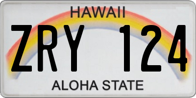 HI license plate ZRY124