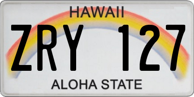 HI license plate ZRY127