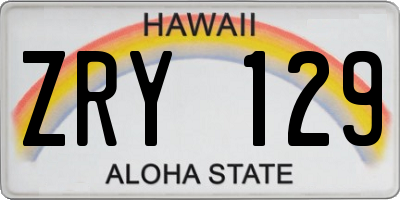 HI license plate ZRY129