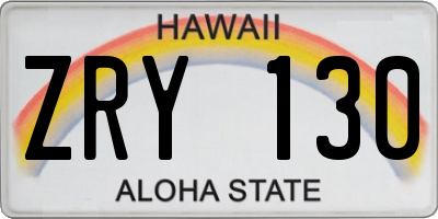 HI license plate ZRY130