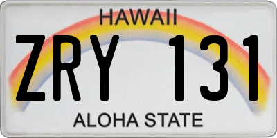 HI license plate ZRY131