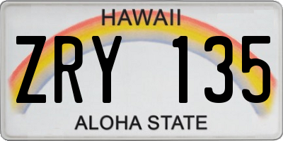 HI license plate ZRY135