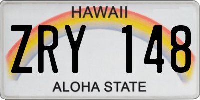 HI license plate ZRY148
