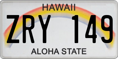 HI license plate ZRY149