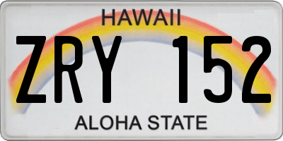 HI license plate ZRY152