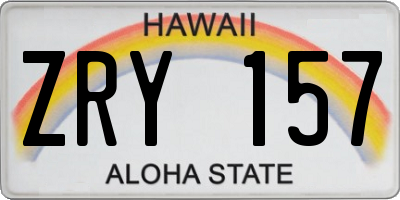 HI license plate ZRY157