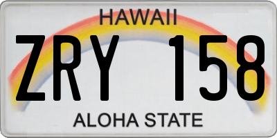 HI license plate ZRY158