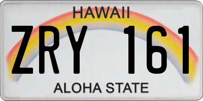 HI license plate ZRY161