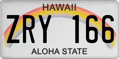 HI license plate ZRY166