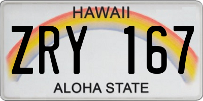 HI license plate ZRY167