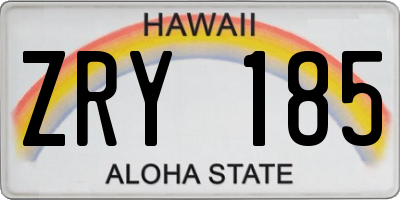 HI license plate ZRY185