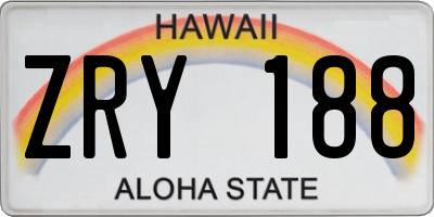 HI license plate ZRY188
