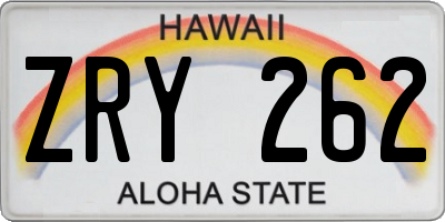 HI license plate ZRY262